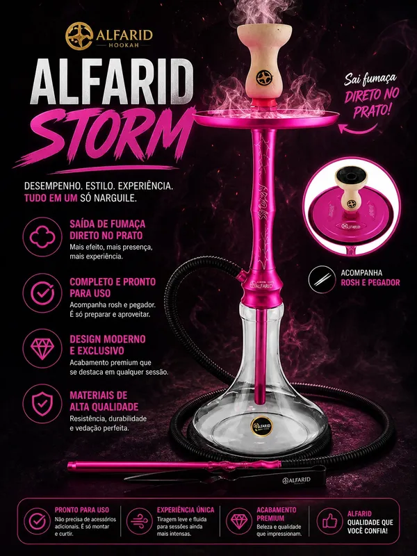 Narguile completo - Alfarid Storm Rosa