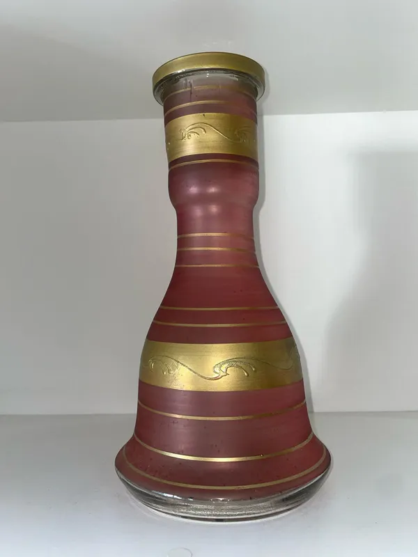 Vaso sino - Vaso sino 30cm vermelho com listras douradas