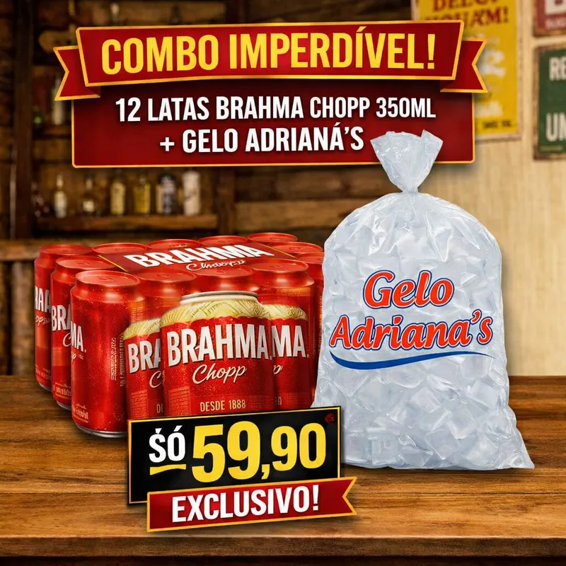 Combo Brahma Chopp 350ml + Gelo