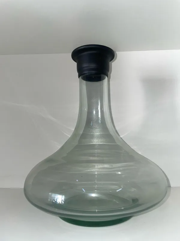 Vaso 30cm simples - Transparente com bocal preto