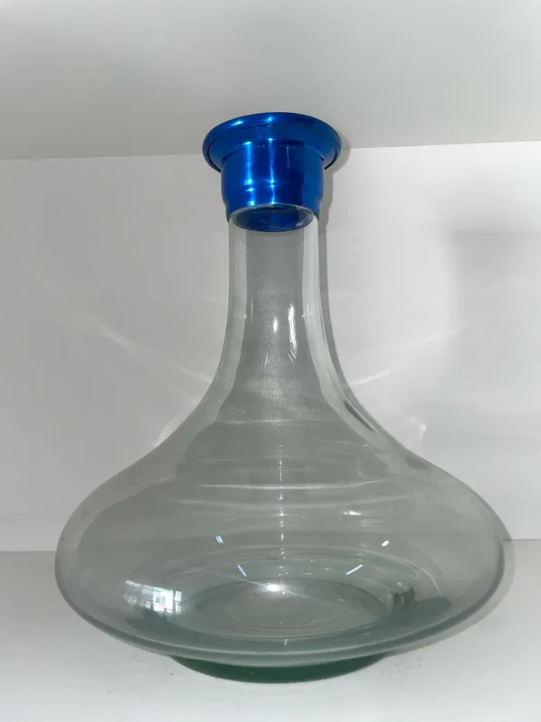 Vaso 30cm simples - Transparente com bocal azul