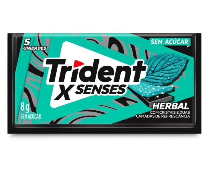 Trident HERBAL XSenses Sem Açúcar 8g