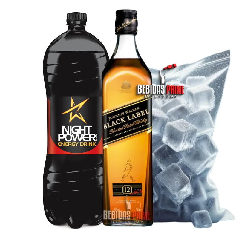 KIT BLACK LABEL 1L + NIGHT POWER 2L + GELO CUBO OU SABOR