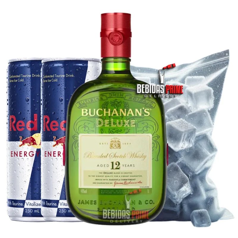 BUCHANAN`S DE LUXE 1L + 2 Red Bull Energy Drink 250ml + 1 Gelo em Cubos - 3kg