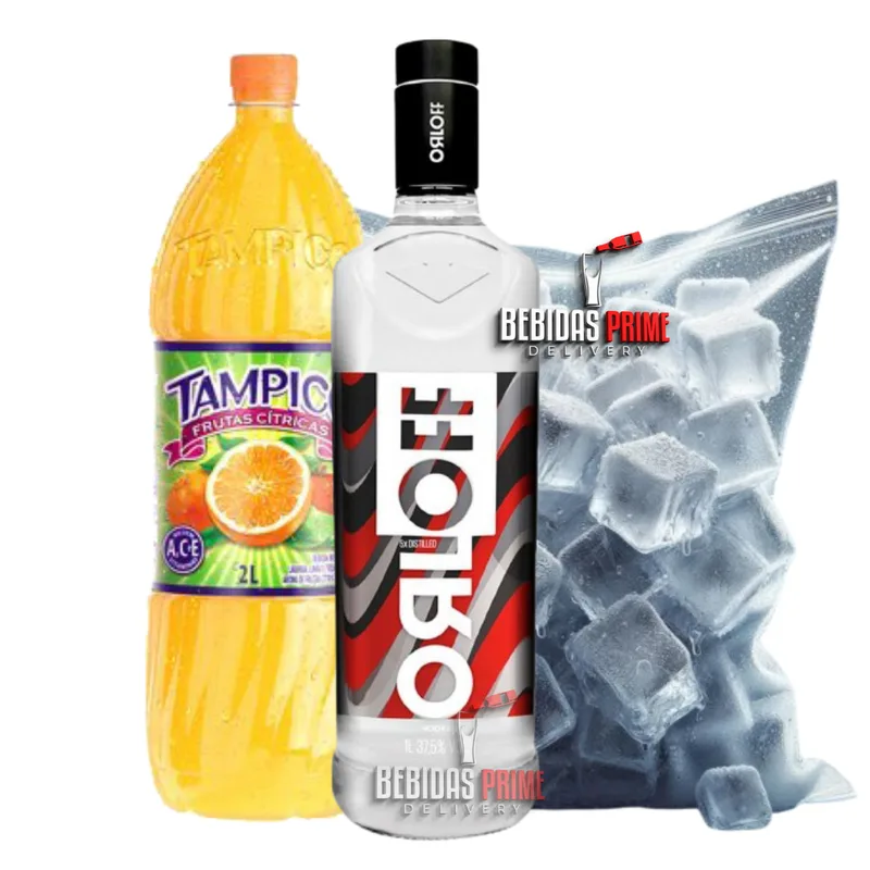 Orloff 1L + 1 Tampico 2L + 1 Gelo em Cubos - 3kg