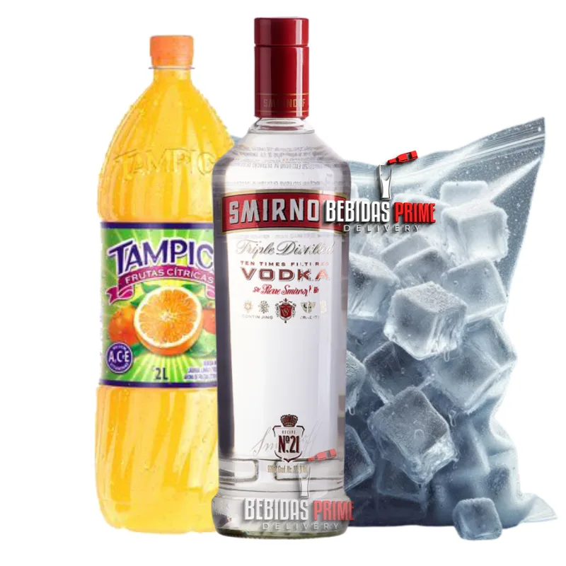 Smirnoff 998ml + 1 Tampico 2L + 1 Gelo em Cubos - 3kg