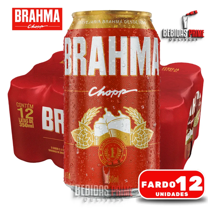 Fardo de Brahma Chopp Lata 350ml com 12 Unidades