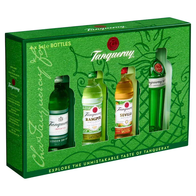 Gin Tanqueray Gift Pack com 4 unidades de 50ml