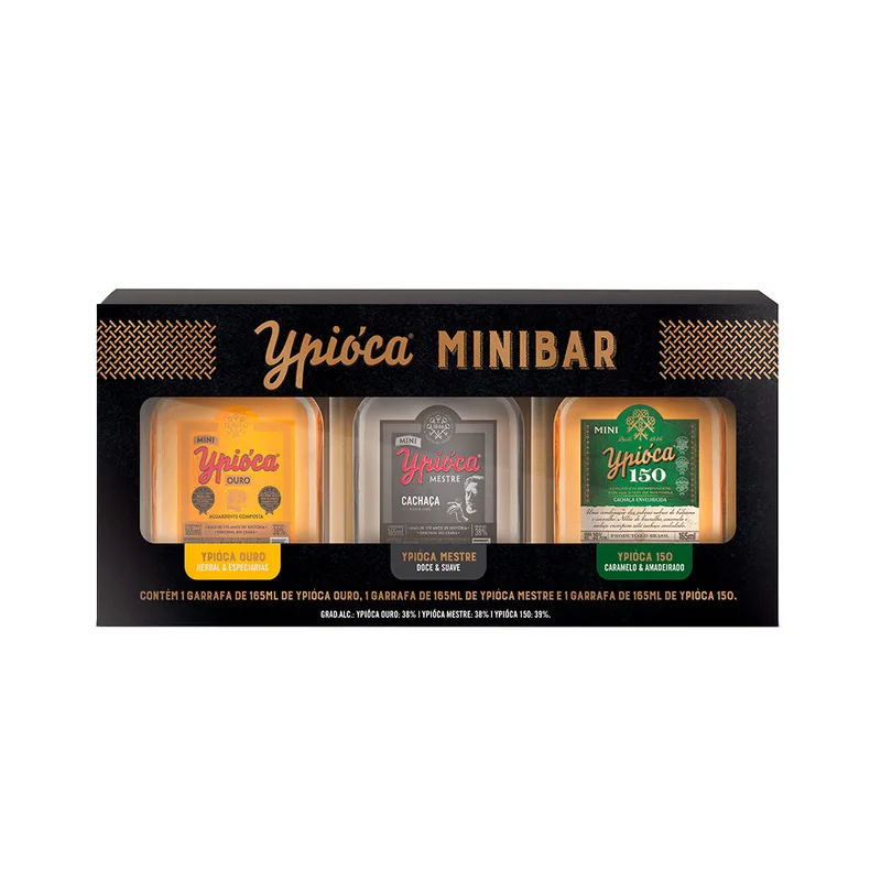 Kit Cachaça Ypióca 165ml 3 Unidades