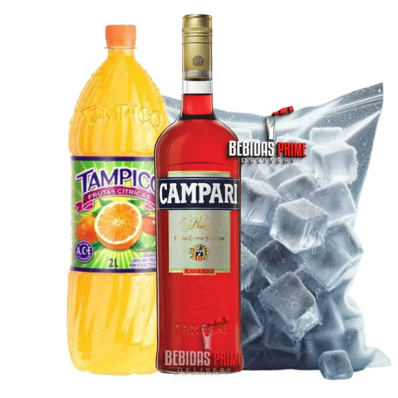 CAMPARI 900 + TAMPICO 2L + GELO CUBO OU SABOR