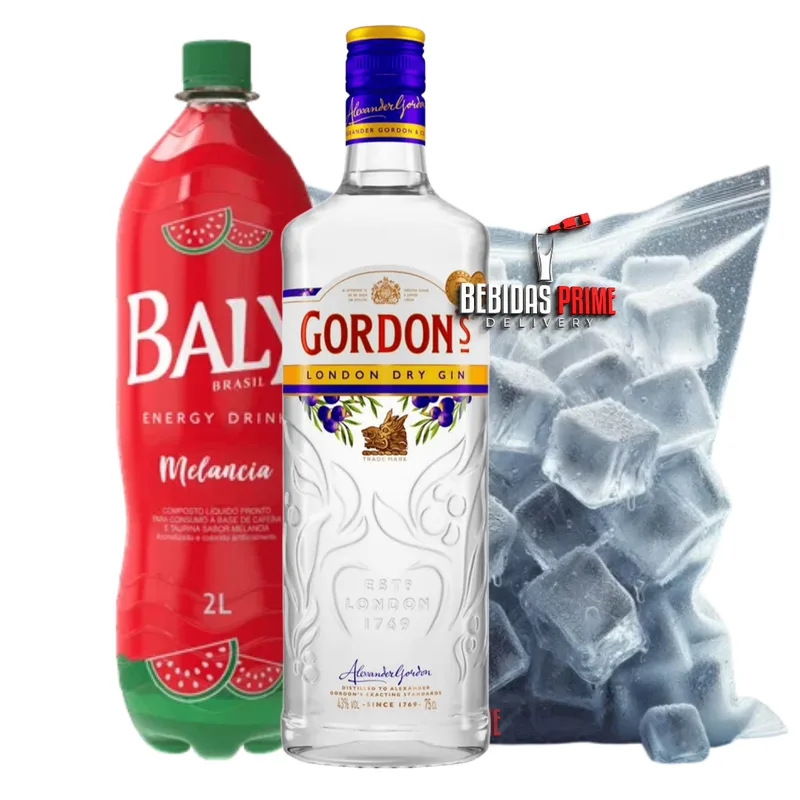 Gin Gordons + BALY MELANCIA 2L + GELO CUBO OU SABOR