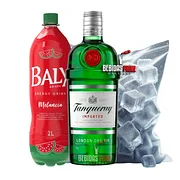 Gin Tanqueray London Dry 750ml + BALY MELANCIA 2L + GELO CUBO OU SABOR