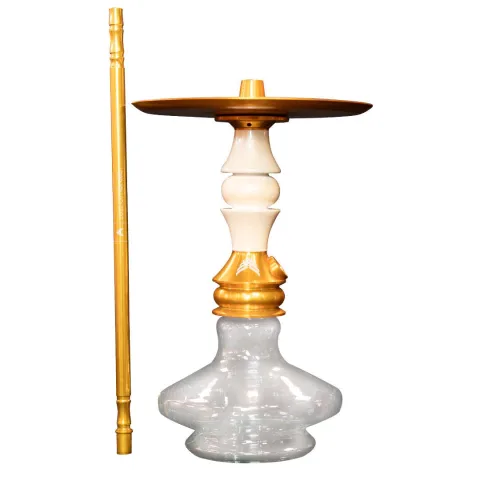Narguile Marajah Umbrela Dourado e Branco
