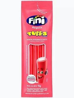 Bala Fini Tubes Morango e Nata