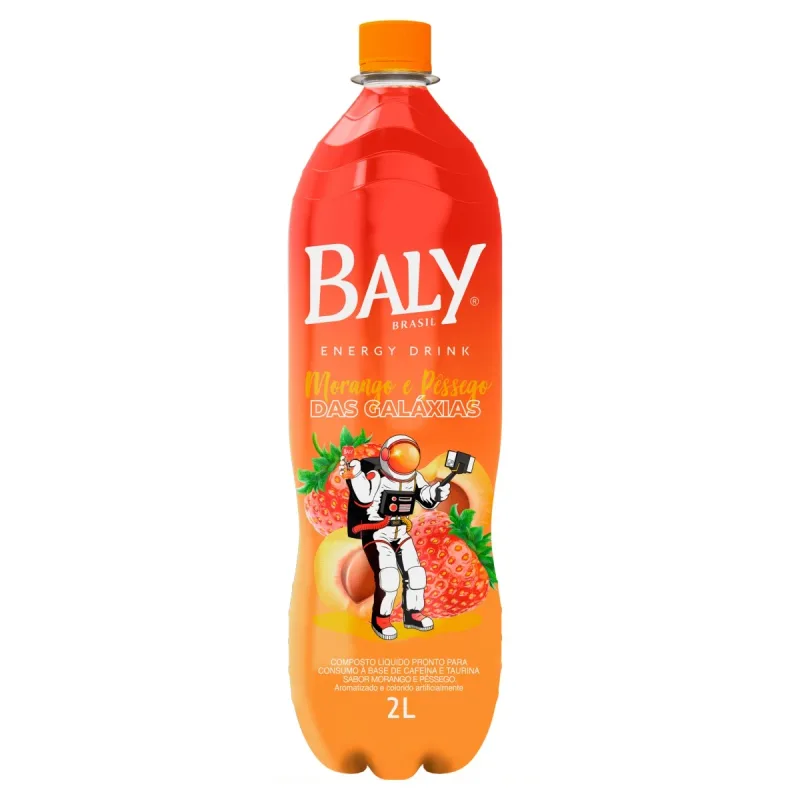 Energético Baly Morango e Pêssego 2L