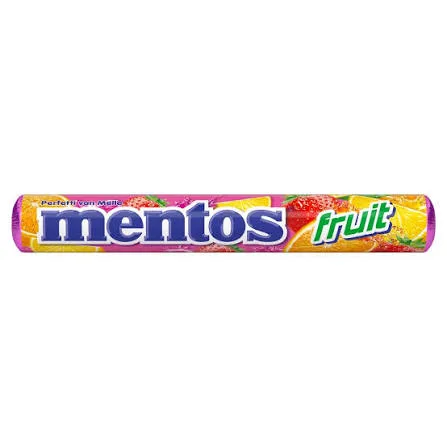 MENTOS MORANGO, LARANJA E LIMÃO MENTOS FRUIT PACOTE 37,5G