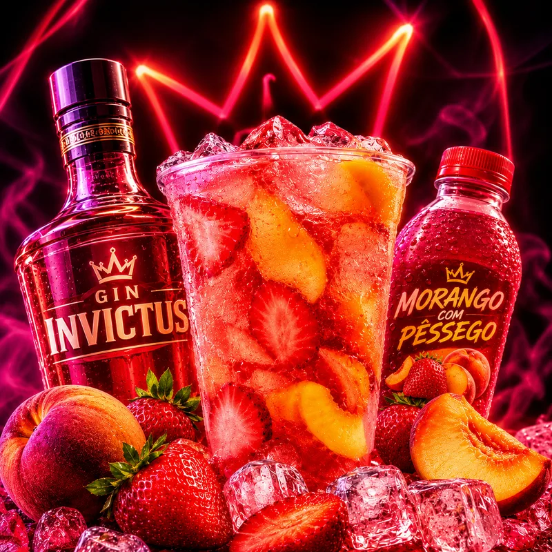 Copão de Gin Invictus Morango c/ Pessêgo Baly 700ml