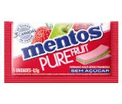 Goma de Mascar Morango, Maçã Verde e Framboesa Mentos Pure Fruit 8,5g