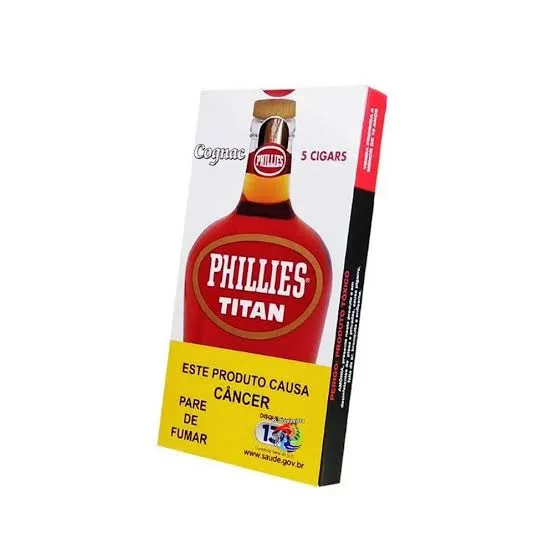 Caixa de Charuto Titan Phillies Cognac 5 un.