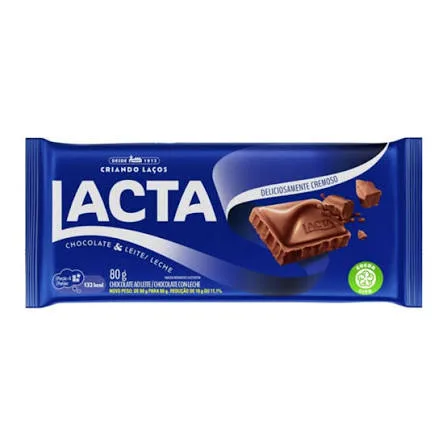 CHOCOLATE LACTA AO LEITE 80 GR