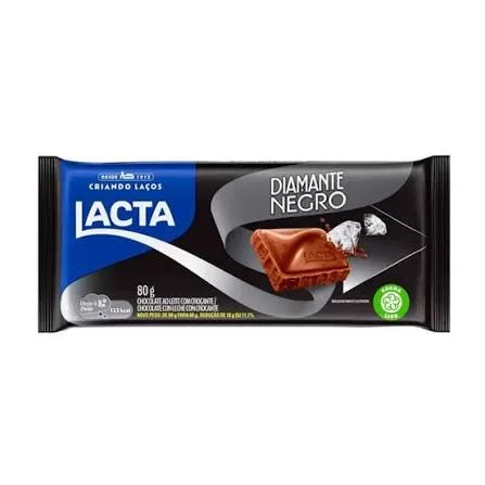 CHOCOLATE LACTA DIAMANTE NEGRO 80GR